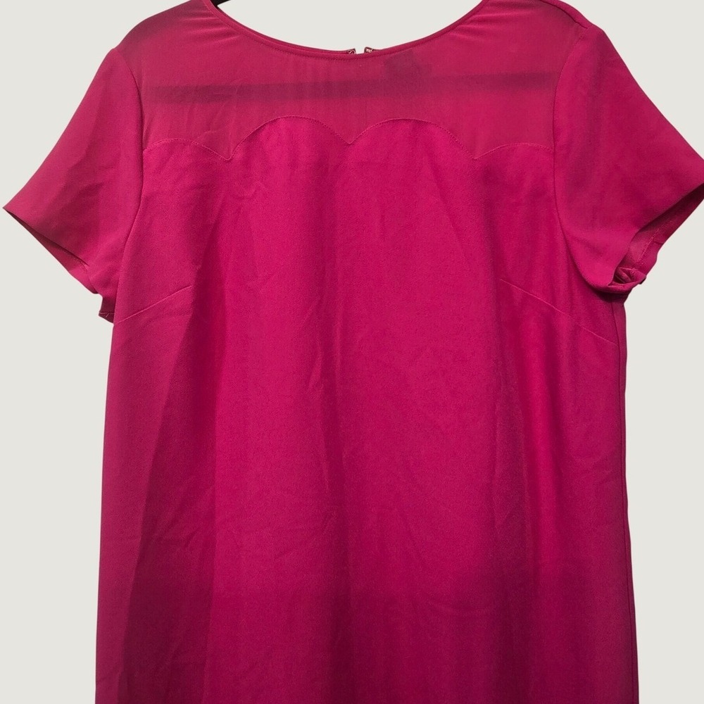 Ann Taylor Magenta Fuchsia Shift Dress Size 14 Office Chic Feminine Classic - Picture 5 of 7